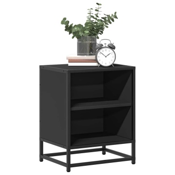 Noptiera neagra 40x31x50 cm lemn prelucrat si metal - Img 4