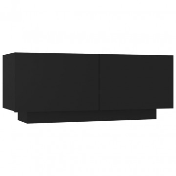 Noptieră, negru, 100x35x40 cm, lemn prelucrat - Img 2
