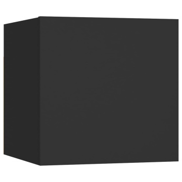 Noptieră, negru, 30,5x30x30 cm, lemn prelucrat - Img 2