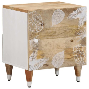 Noptiere, 2 buc., 40x33,5x46 cm, lemn masiv de acacia - Img 2