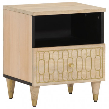 Noptiere, 2 buc., 40x33x46 cm, lemn masiv de acacia - Img 1
