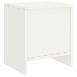 Noptiere, 2 buc., alb, 35 x 30 x 40 cm, lemn masiv de pin - Img 7