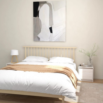 Noptiere, 2 buc., alb, 40x30,5x40 cm, lemn masiv de pin - Img 1