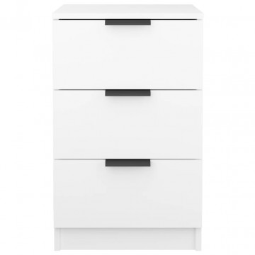 Noptiere, 2 buc., alb, 40x36x65 cm - Img 6