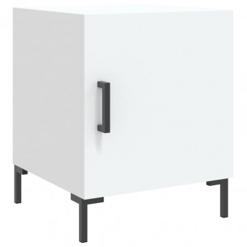 Noptiere, 2 buc., alb, 40x40x50 cm, lemn compozit - Img 3