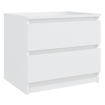 Noptiere, 2 buc., alb, 50x39x43,5 cm, PAL - Img 3