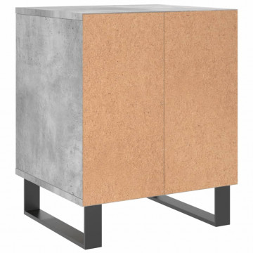 Noptiere, 2 buc., gri beton, 40x35x50 cm, lemn compozit - Img 6