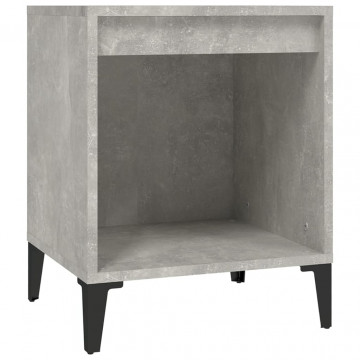 Noptiere, 2 buc., gri beton, 40x35x50 cm - Img 8