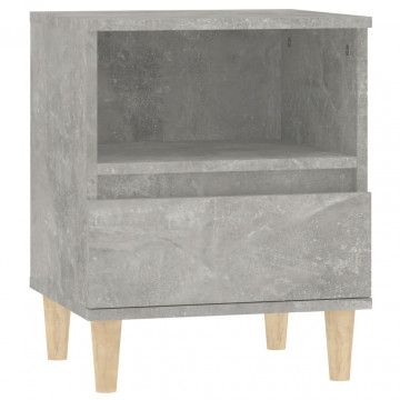 Noptiere, 2 buc., gri beton, 40x35x50 cm - Img 5