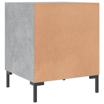Noptiere, 2 buc., gri beton, 40x40x50 cm, lemn compozit - Img 7