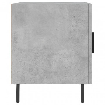 Noptiere, 2 buc., gri beton, 40x40x50 cm, lemn compozit - Img 7