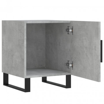 Noptiere, 2 buc., gri beton, 40x40x50 cm, lemn compozit - Img 8