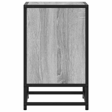 Noptiere 2 buc Gri Sonoma 40x31x50 cm lemn prelucrat și metal - Img 6