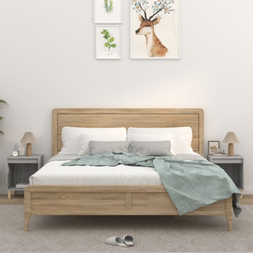 Noptiere, 2 buc., gri sonoma, 40x35x50 cm - Img 1