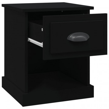 Noptiere, 2 buc, negru, 39x39x47,5 cm, lemn prelucrat - Img 6