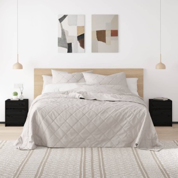 Noptiere, 2 buc., negru, 40x31x50 cm, lemn masiv de pin - Img 1