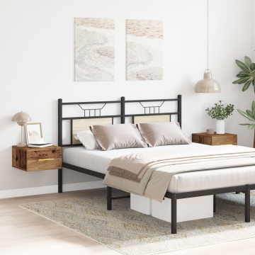 Noptiere 2 buc Wall-Mounted Lemn Vechi 35x35x20 cm - Img 1