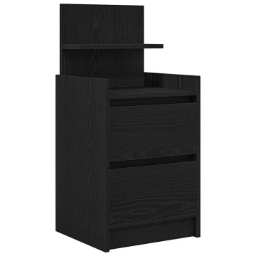 Noptiere cu 2 sertare 2 buc Negru 38x34x80 cm - Img 8