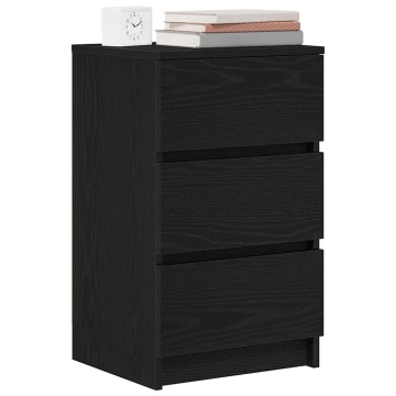 Noptiere cu 3 sertare 2 buc Negru 39x35x65 cm - Img 4