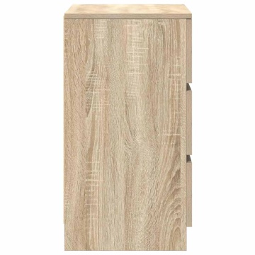 Noptiere cu 3 sertare 2 buc Stejar Sonoma 39x35x65 cm - Img 7