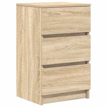 Noptiere cu 3 sertare 2 buc Stejar Sonoma 39x35x65 cm - Img 8