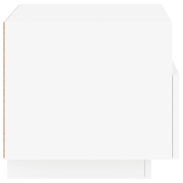 Noptiere cu lumini LED, alb, 40x39x37 cm - Img 7