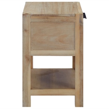 Noptiere cu sertare, 2 buc., 40x30x48 cm, lemn masiv de acacia - Img 7