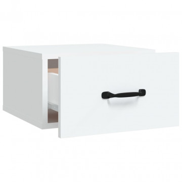 Noptiere de perete, 2 buc., alb, 35x35x20 cm - Img 6