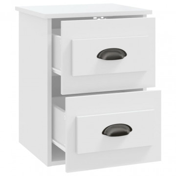 Noptiere de perete, 2 buc., alb, 41,5x36x53cm - Img 7
