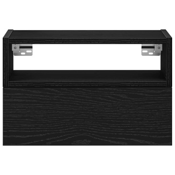 Noptiere de perete, 2 buc., negru, 45x26x28,5 cm - Img 4