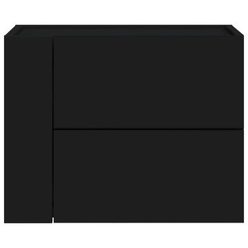 Noptiere de perete, 2 buc., negru, 45x30x35 cm - Img 4