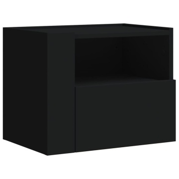 Noptiere de perete, 2 buc., negru, 45x30x35 cm - Img 4