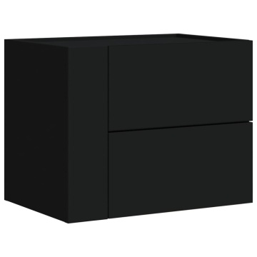 Noptiere de perete, 2 buc., negru, 45x30x35 cm - Img 8