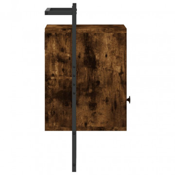 Noptiere de perete, 2 buc., stejar fumuriu, 40x30x61 cm, lemn - Img 7