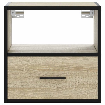 Noptiere de perete, 2 buc., stejar sonoma, 40x31x39,5 cm - Img 8