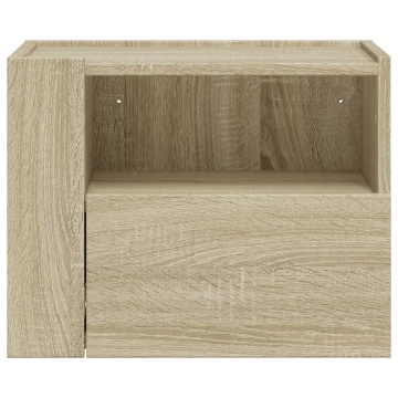 Noptiere de perete, 2 buc., stejar sonoma, 45x30x35 cm - Img 4
