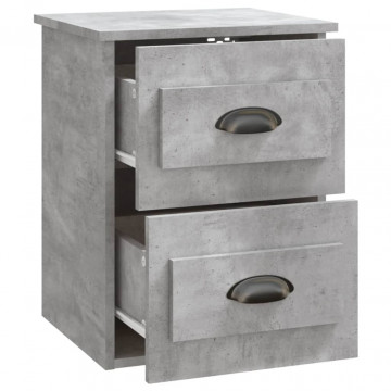 Noptiere suspendate pe perete, 2 buc., gri beton, 41,5x36x53 cm - Img 7