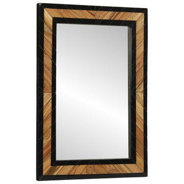 Oglindă 70x2x70 cm din lemn masiv de acacia - Img 2