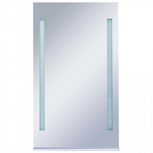 Oglindă cu LED de perete pentru baie cu raft, 60 x 100 cm - Img 3