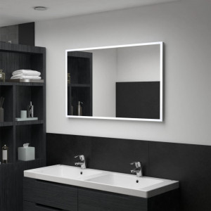 Oglindă cu LED pentru perete de baie, 100 x 60 cm - Img 1