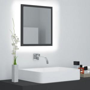 Oglindă de baie cu LED, gri, 40x8,5x37 cm, PAL - Img 1
