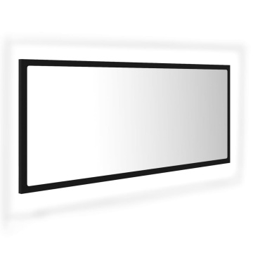 Oglindă de baie cu LED, negru, 100x8,5x37 cm, acril - Img 2