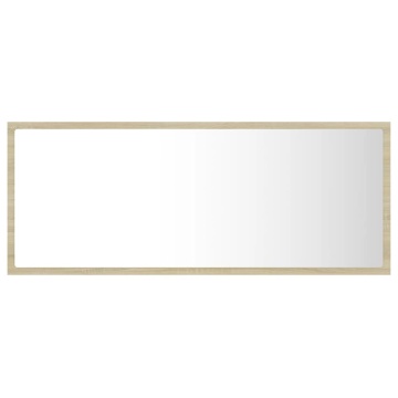 Oglindă de baie cu LED, stejar sonoma, 100x8,5x37 cm, acril - Img 6