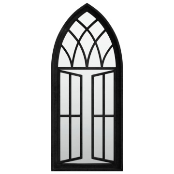 Oglindă de grădină, negru, 70x30 cm, fier, uz exterior - Img 2