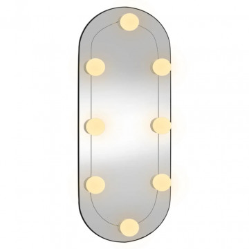 Oglindă de perete cu lumini LED 25x60 cm oval sticlă - Img 4