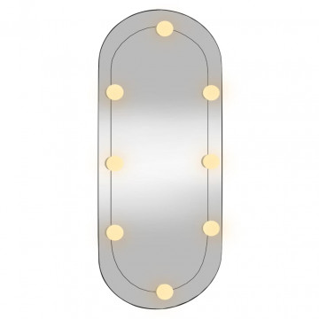Oglindă de perete cu lumini LED 35x80 cm oval sticlă - Img 3