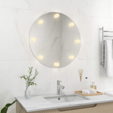 Oglindă de perete cu lumini LED, sticlă, rotundă - Img 3