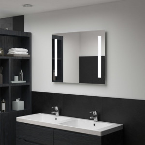 Oglindă de perete de baie cu LED, 80 x 60 cm