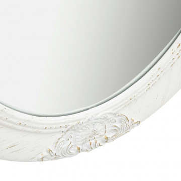 Oglindă de perete în stil baroc, alb, 50 x 70 cm - Img 6