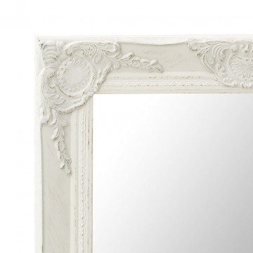 Oglindă de perete în stil baroc, alb, 60 x 40 cm - Img 4